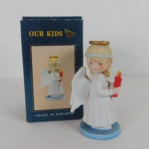 Our Kids Jane McDowell Christmas Angel In Sneaker Figurine Vintage 1982 Orig Box